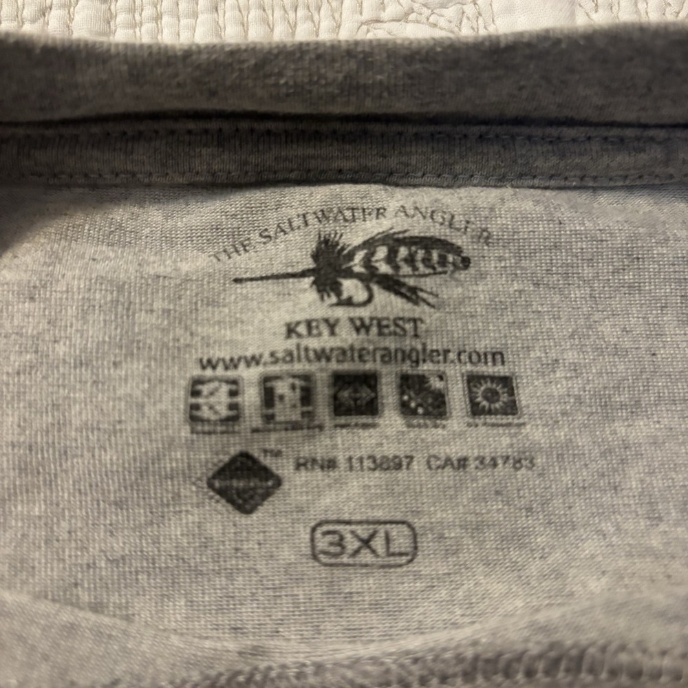 Big Men's Saltwater Angler Key West‎ Florida Size 3XL Short Sleeve T Shirt - Picture 2 of 4